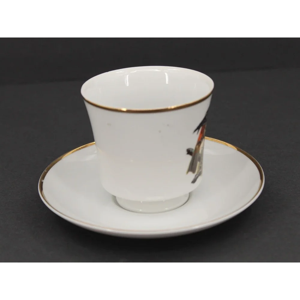 Berkeley House Fine China House Finch Bird Teacup and Saucer Set 4679 Japan Gold